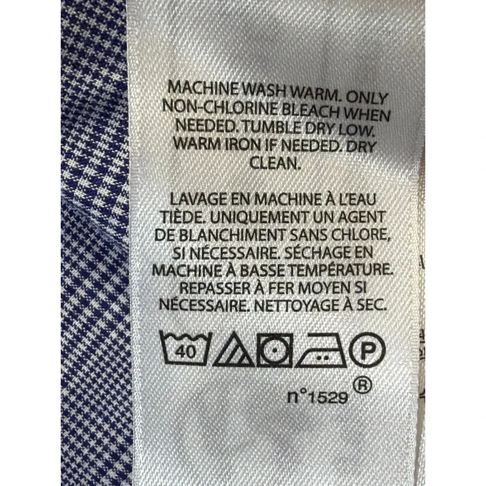 Polo Ralph Lauren Mens Classic Fit Glen Plaid Button Down Shirt Blue White Large